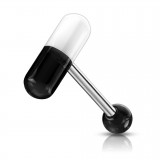 Piercing langue coquine 09 - Pilule acrylique noire