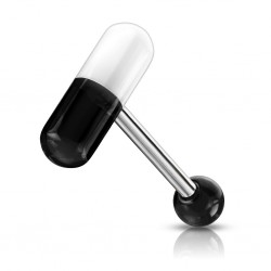 Piercing langue coquine 09 - Pilule acrylique noire