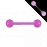 Piercing langue acry 18 - Flexible fluorescent lilas