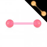Piercing langue acry 18 - Flexible fluorescent rose