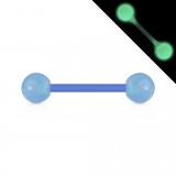 Piercing langue acry 18 - Flexible fluorescent bleu