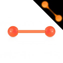 Piercing langue acry 18 - Flexible fluorescent orange