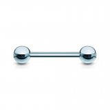 Piercing pour langue PVD 01 - Bleu-clair boules