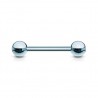 Piercing pour langue PVD 01 - Bleu-clair boules