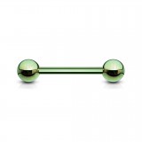 Piercing pour langue PVD 01 - Vert-pomme boules