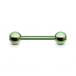 Piercing pour langue PVD 01 - Vert-pomme boules