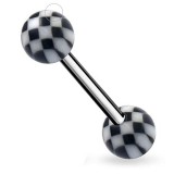 Piercing de langue UV 06 - Checker noir