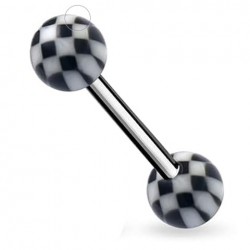 Piercing de langue UV 06 - Checker noir