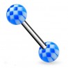 Piercing de langue UV 06 - Checker bleu