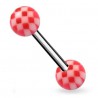 Piercing de langue UV 06 - Checker rouge