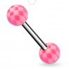 Piercing de langue UV 06 - Checker rose