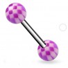 Piercing de langue UV 06 - Checker lilas