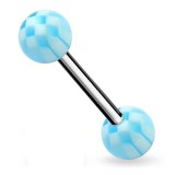 Piercing de langue UV 06 - Checker bleu-clair