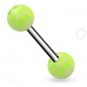 Piercing de langue UV 06 - Checker vert-pomme