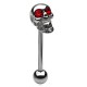Piercing langue 126 - Crane au yeux colorés rouges