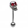 Piercing langue 126 - Crane au yeux colorés rouges