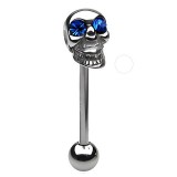 Piercing langue 126 - Crane au yeux colorés bleus