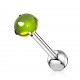Piercing langue 127 - Gem murano vert