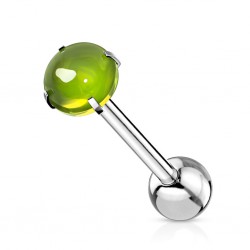 Piercing langue 127 - Gem murano vert