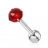 Piercing langue 127 - Gem murano rouge