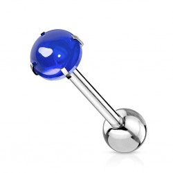 Piercing langue 127 - Gem murano bleu