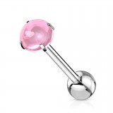 Piercing langue 127 - Gem murano rose