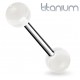 Piercing langue titane G23 unicolore transparent