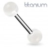 Piercing langue titane G23 unicolore transparent