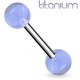 Piercing langue titane G23 unicolore bleu-clair