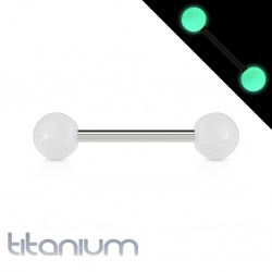 Piercing langue titane G23 fluorescent transparent