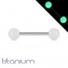 Piercing langue titane G23 fluorescent transparent