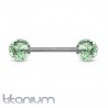 Piercing langue titane G23 paillettes vertes