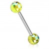 Piercing de langue UV 95 - Luisant tacheté jaune