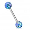 Piercing de langue UV 95 - Luisant tacheté bleu-clair