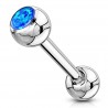 Piercing langue 132 - Strass opalite bleue