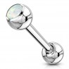 Piercing langue 132 - Strass opalite blanche