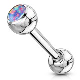 Piercing langue 132 - Strass opalite lilas