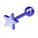 Piercing pour langue PVD 03 - Bleu étoile