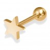 Piercing langue plaqué-or 05 - étoile