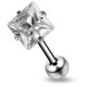 Piercing langue 37 - Zircone carré transparent