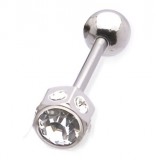Piercing langue 78 - Hexagone strass transparents