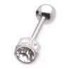 Piercing langue 78 - Hexagone strass transparents