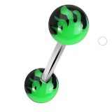 Piercing de langue UV 59 - Flamme verte