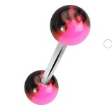 Piercing de langue UV 59 - Flamme rose