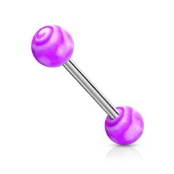 Piercing de langue UV 70 - Curly lilas