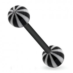 Piercing de langue UV 13 - Flexible beach-ball noir