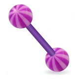 Piercing de langue UV 13 - Flexible beach-ball lilas