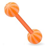 Piercing de langue UV 13 - Flexible beach-ball orange
