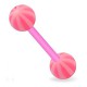 Piercing de langue UV 13 - Flexible beach-ball rose
