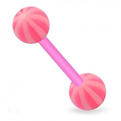 Piercing de langue UV 13 - Flexible beach-ball rose